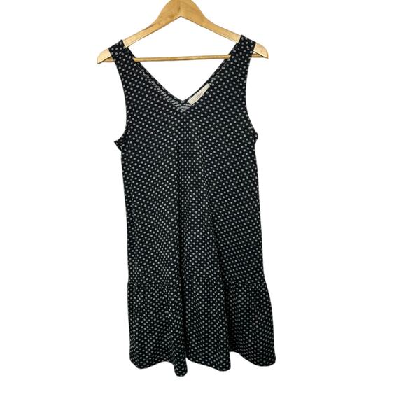 Ann Taylor LOFT Black Double V Flounce Dress Women's Size Medium NEW - Picture 1 of 6